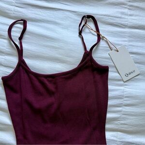 NWT Quince Deep Burgundy Maxi Dress